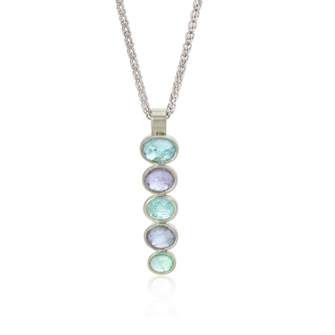 Sapphire Bead Necklace with Detachable Pendant