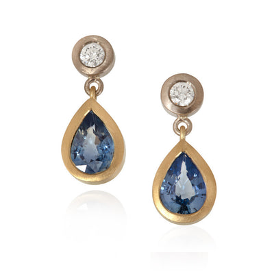 Sapphire and Diamond Drop Earrings