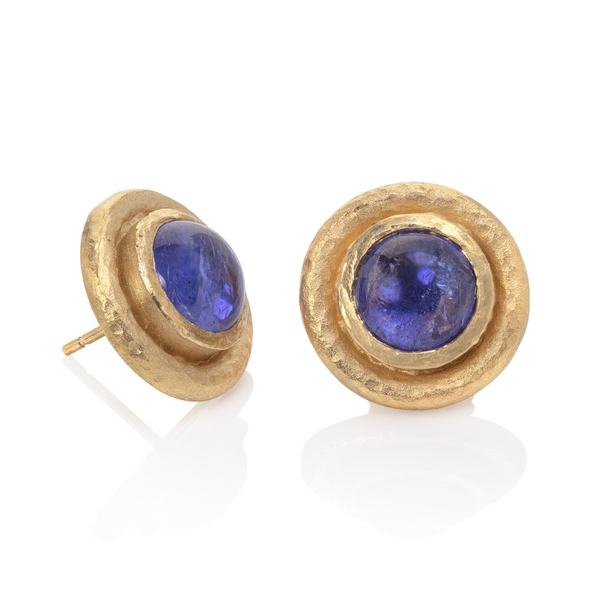 Tanzanite Textured Studs