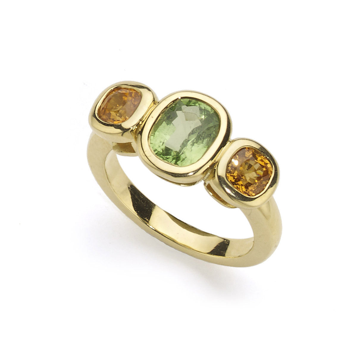 Tsavorite and Mandarin Garnet Ring